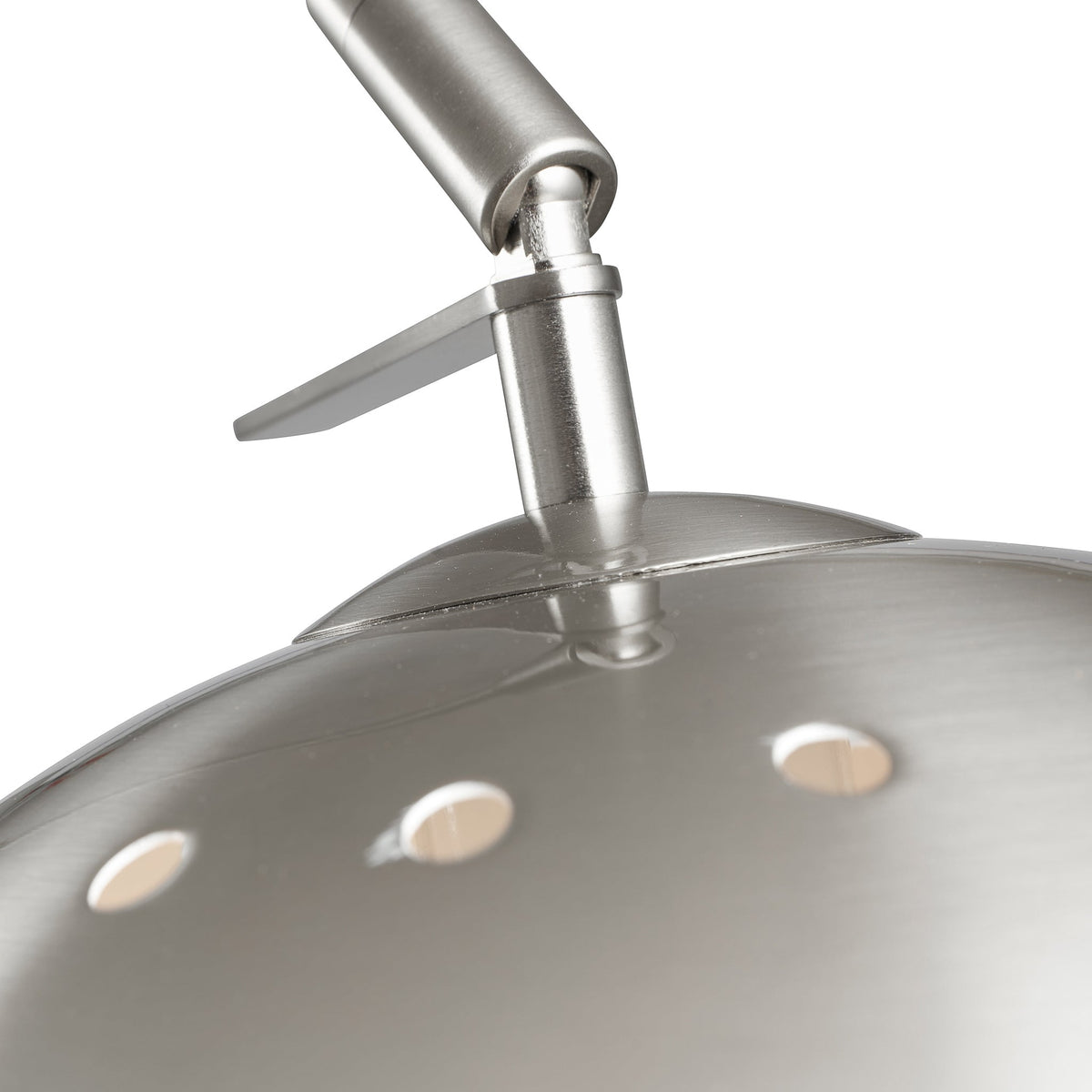 Feliciani Brushed Silver Metal and White Marble Floor Lamp