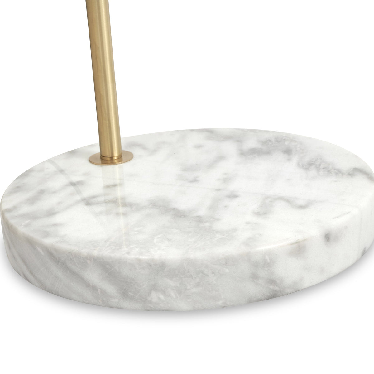 Feliciani Brushed Brass Metal and White Marble Floor Lamp