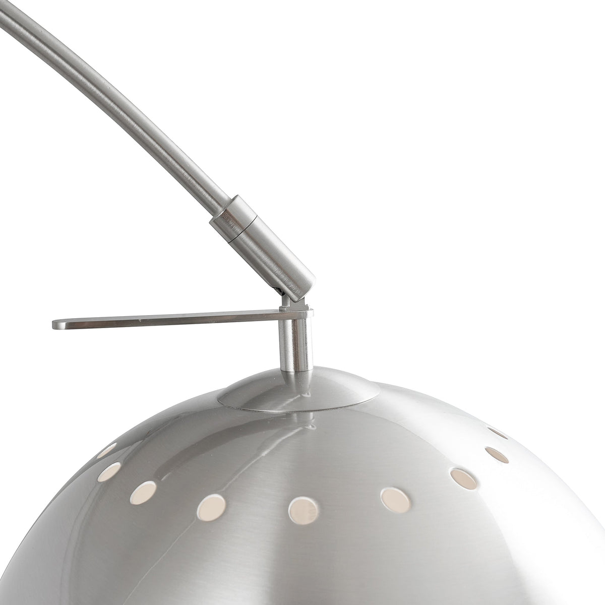 Feliciani Brushed Silver Metal and White Marble Floor Lamp