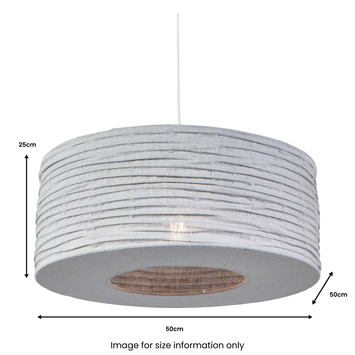 Patpong 50cm Grey Jute Easy Fit Pendant