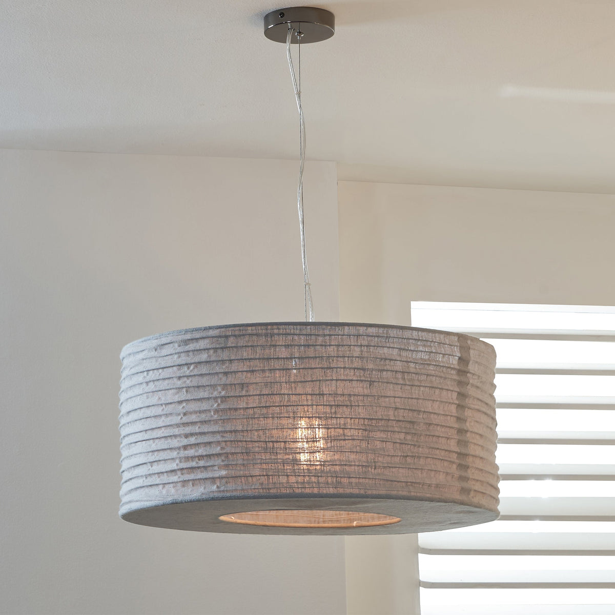 Patpong 50cm Grey Jute Easy Fit Pendant