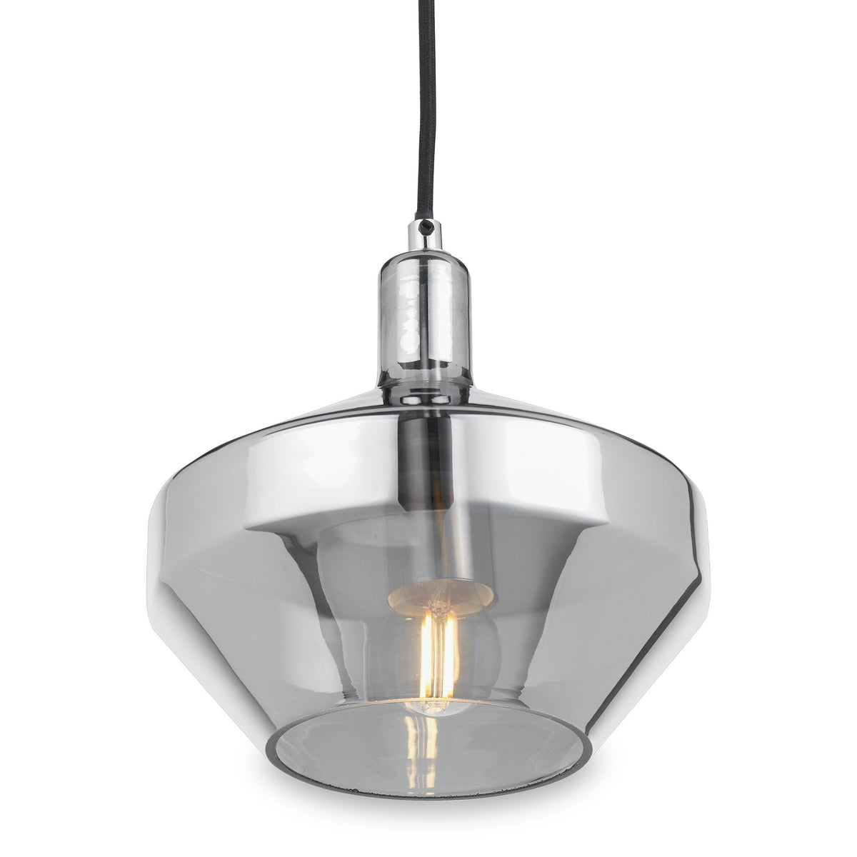Jaxon Shiny Smoked Glass Domed Pendant