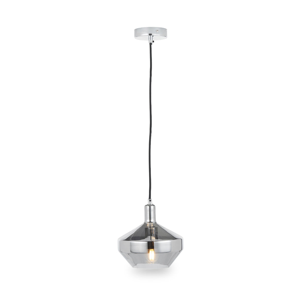 Jaxon Shiny Smoked Glass Domed Pendant