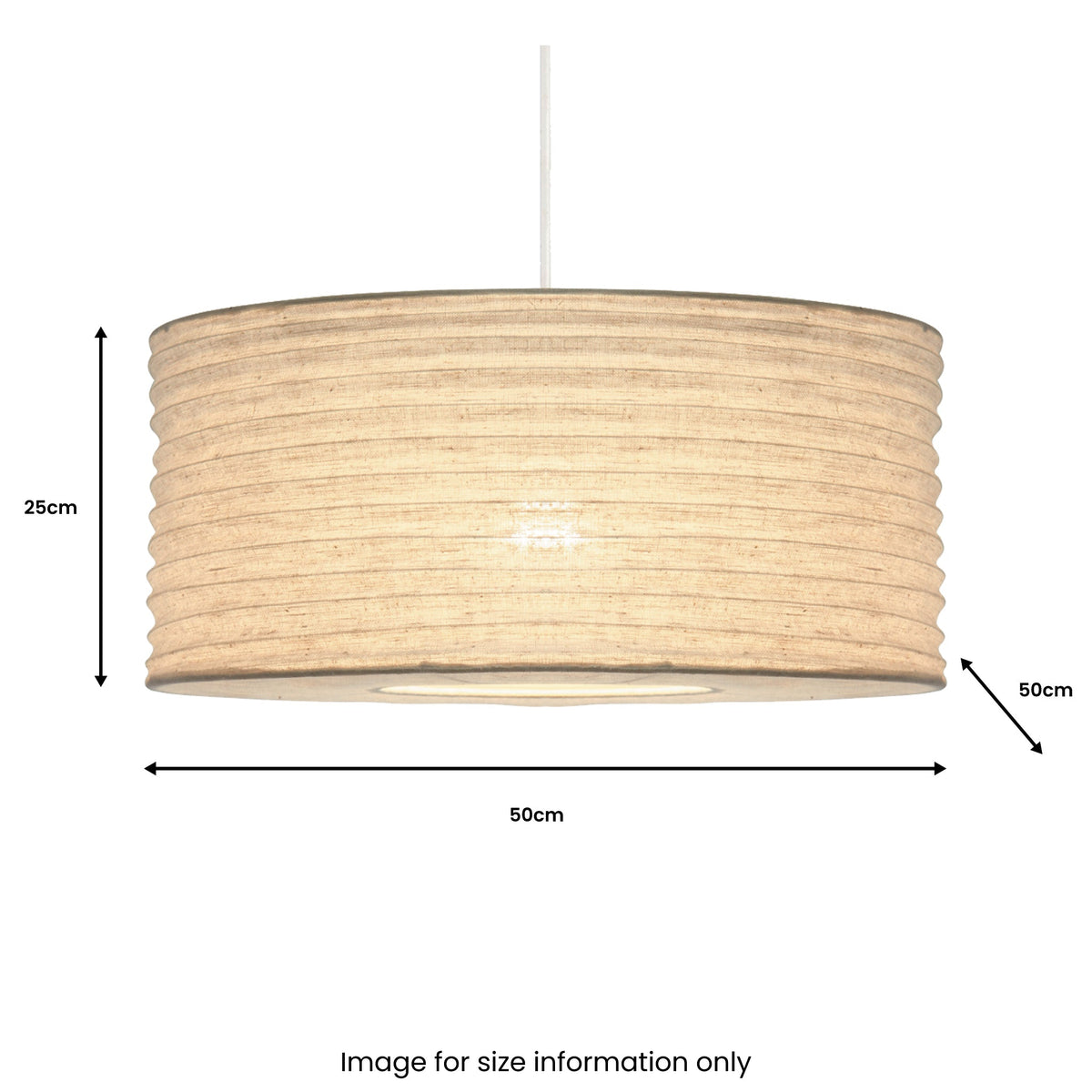 Patpong 50cm White Jute Easy Fit Pendant