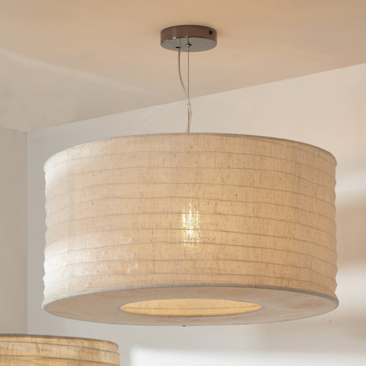 Patpong 50cm White Jute Easy Fit Pendant