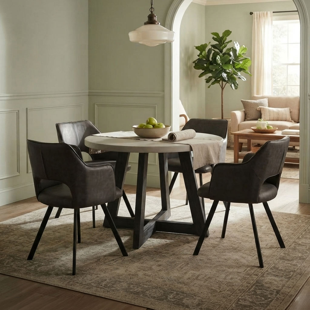 Saltaire Grey Round Dining Table