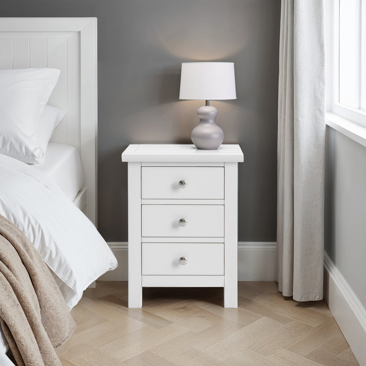 Cornish 3 Drawer Bedside Table