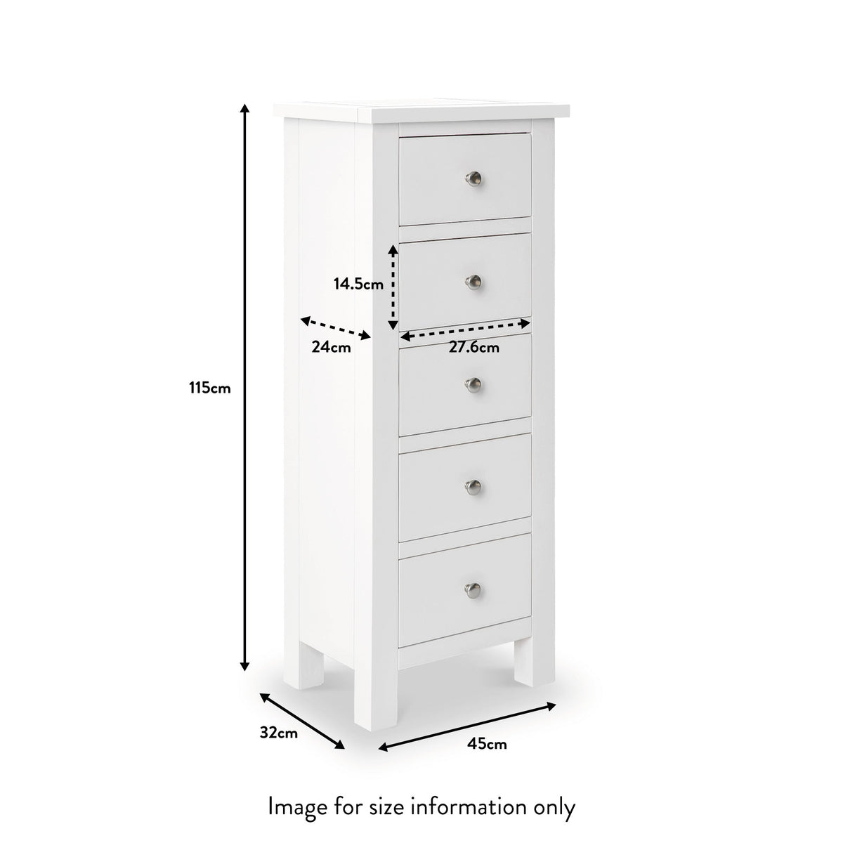 Cornish 5 Drawer Tallboy