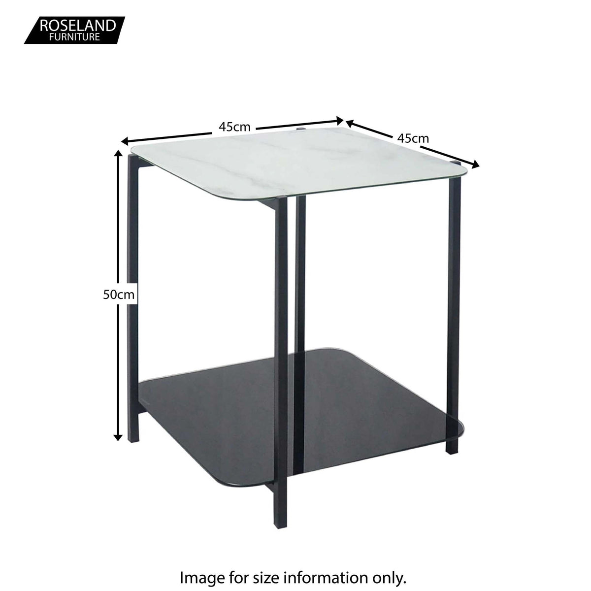 Adrian Marble and Glass Lamp Table