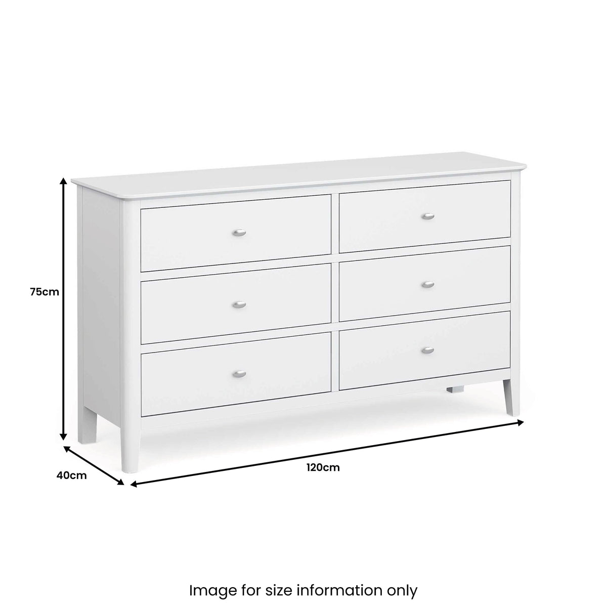 Chester White 6 Drawer Chest of Drawers