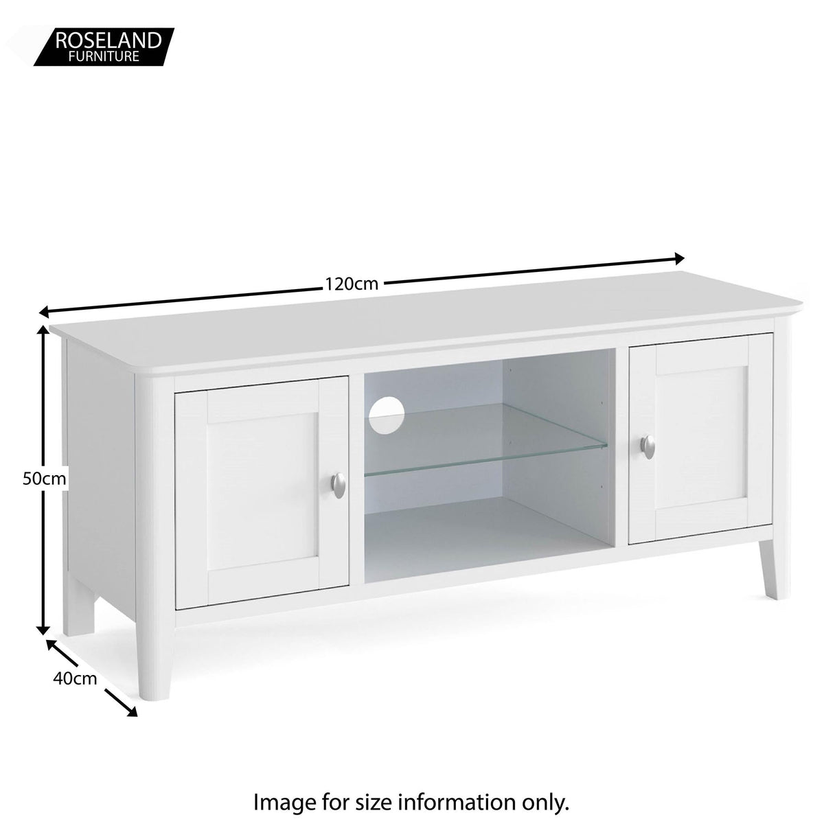 Chester White 120cm Large TV Stand