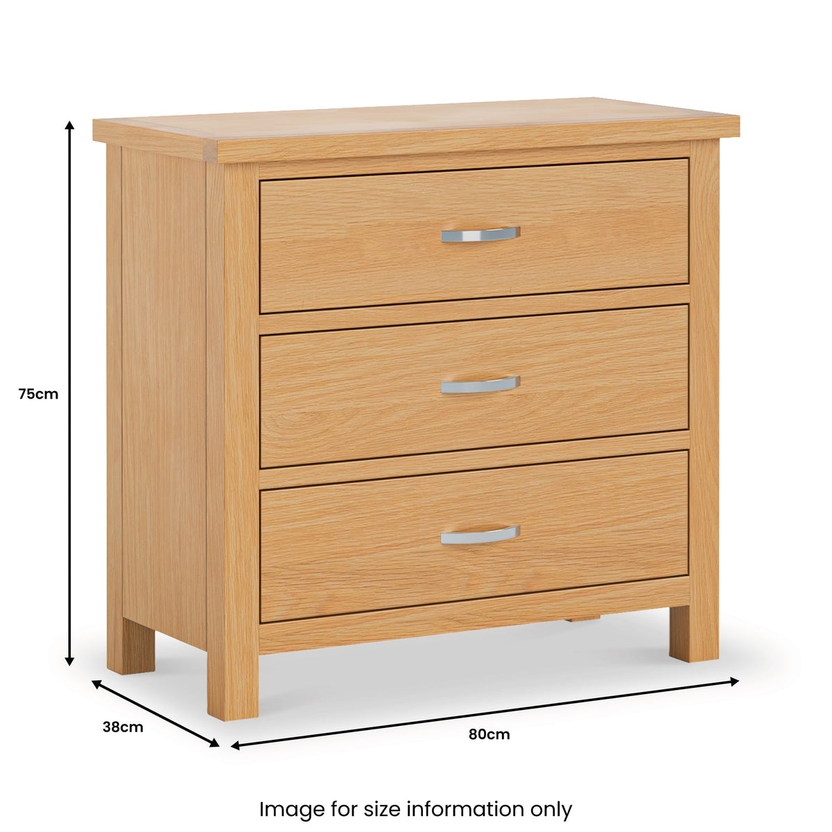 London Oak 3 Drawer Chest