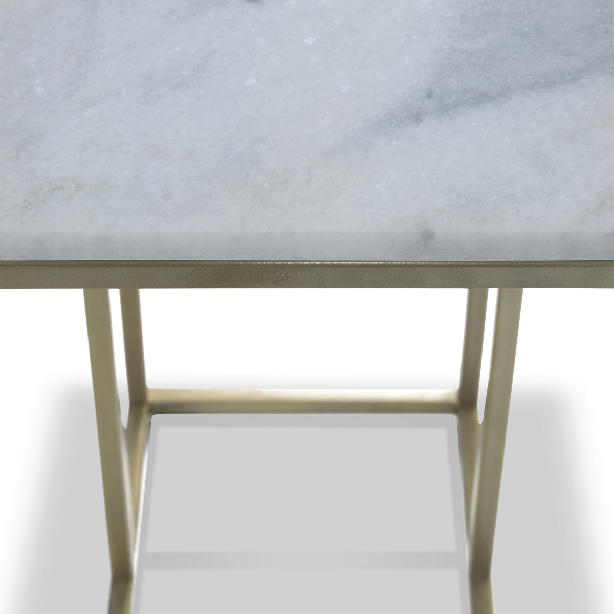Elissa White Marble Side Table with Gold Leg