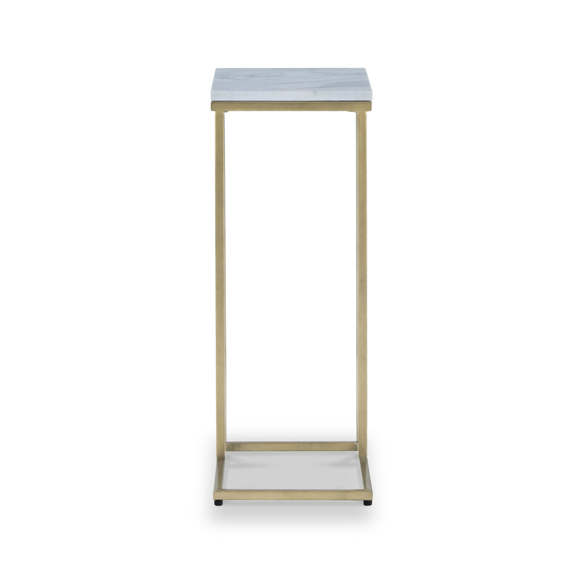 Elissa White Marble Side Table with Gold Leg