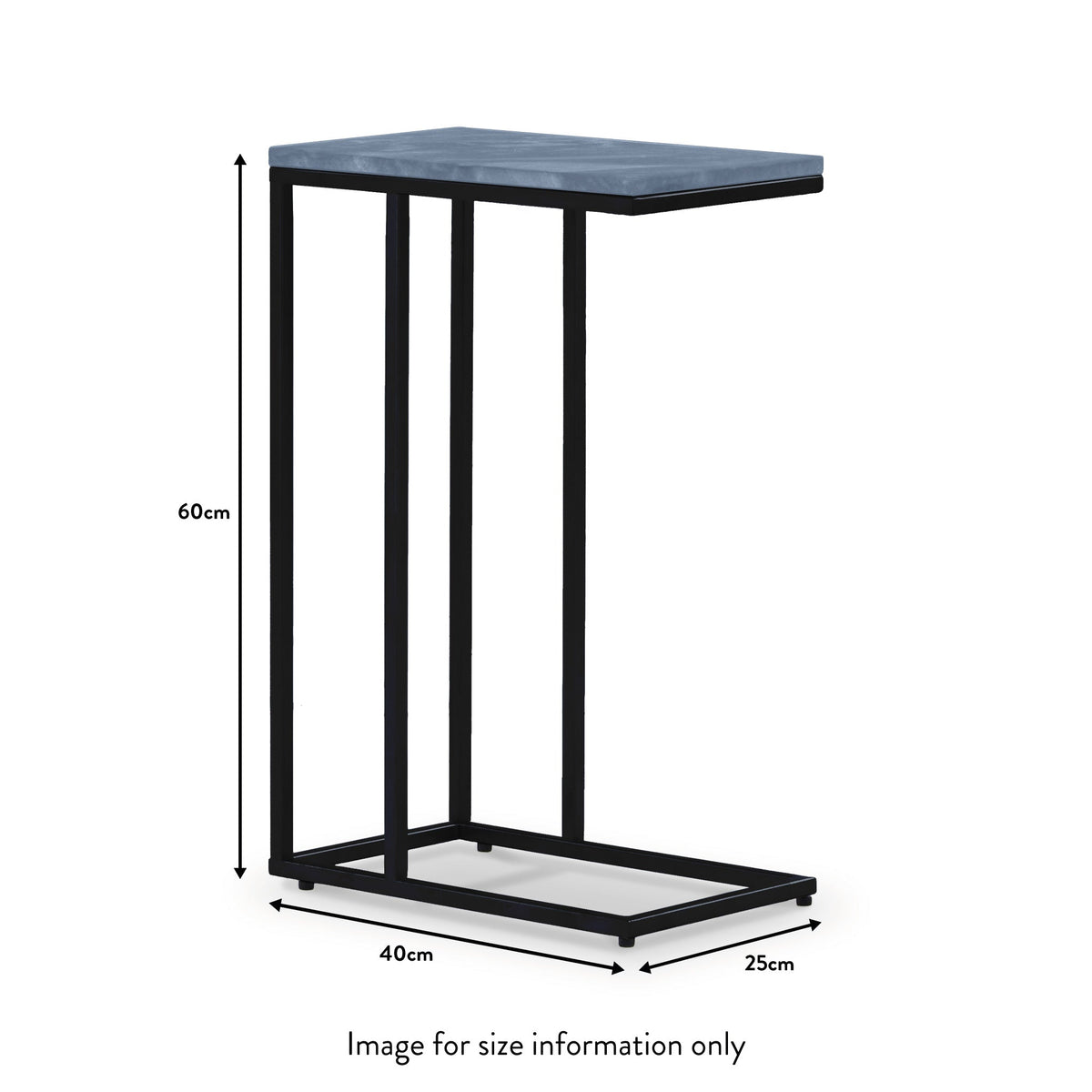 Elissa Marble Side Table with Black Leg