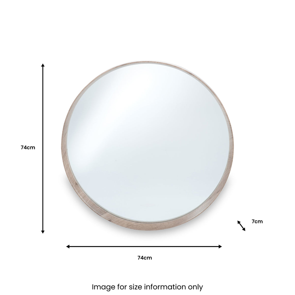 Natural Wood Veneer Round Wall Mirror