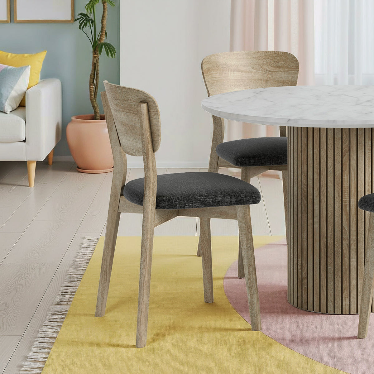 Jakob Oak Curved Dining Chair