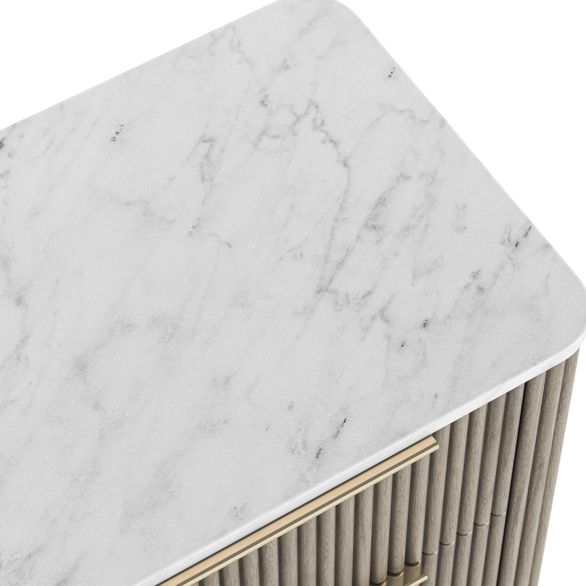 Amelie Grey Fluted 6 Drawer Chest