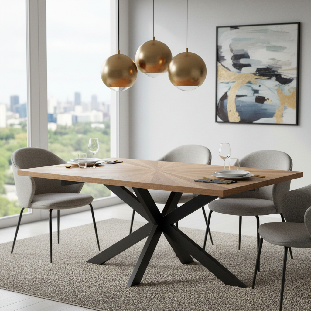 Sunburst Oak 180cm Rectangular Dining Table