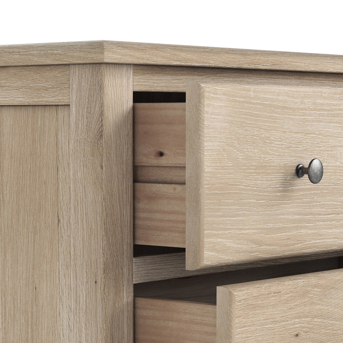 Celine Washed Oak 3 Drawer Bedside Table