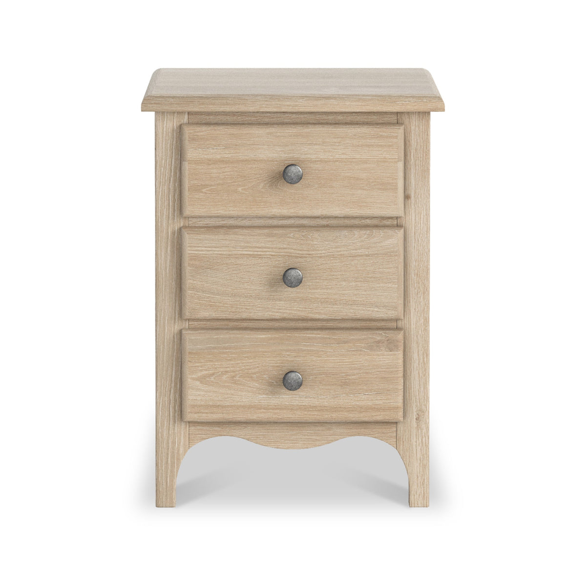 Celine Washed Oak 3 Drawer Bedside Table