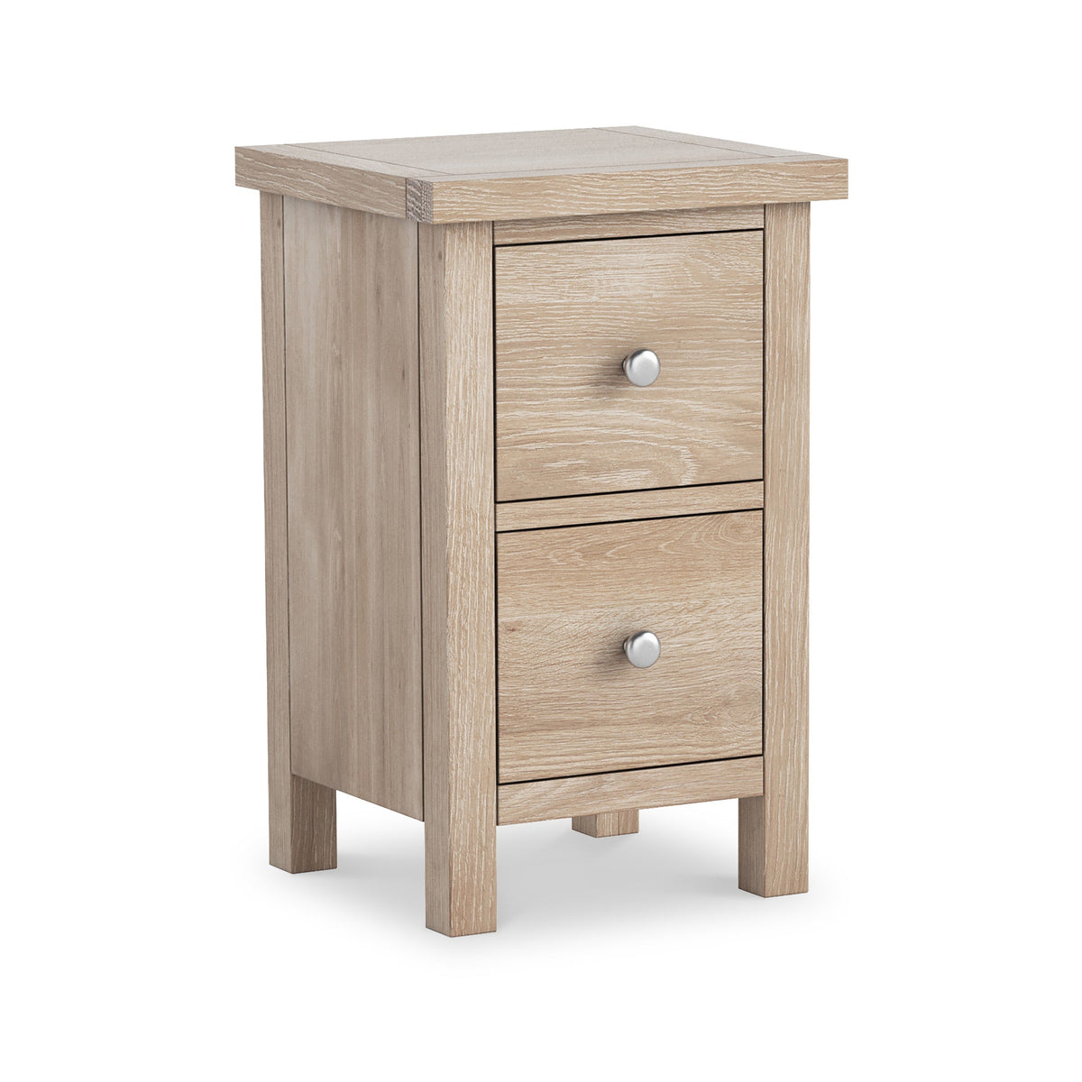 Farro Washed Oak Slim Bedside Table