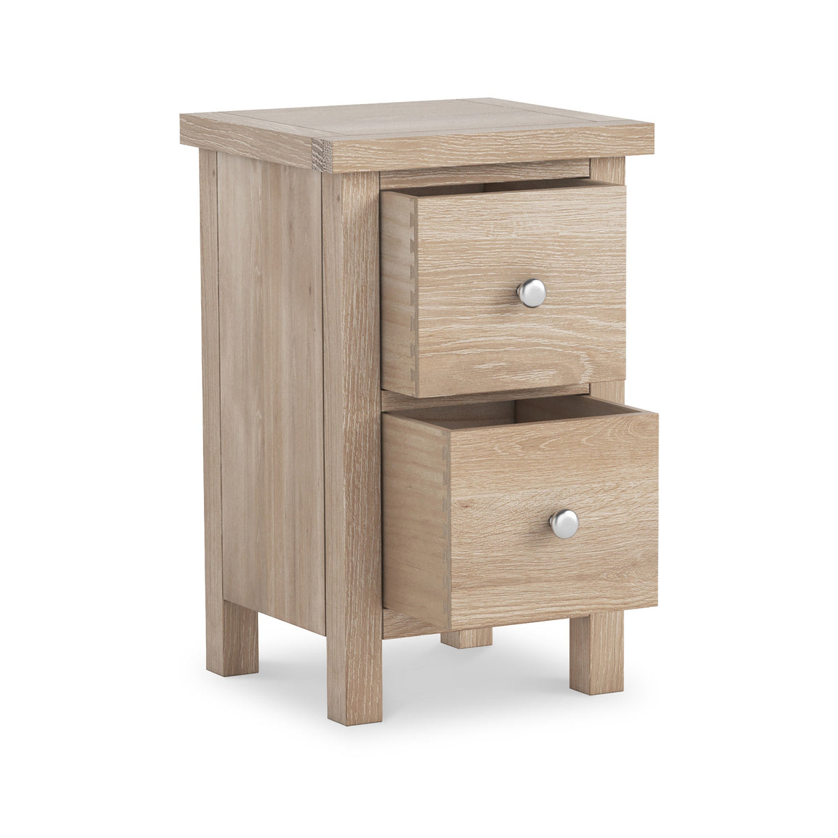 Farro Washed Oak Slim Bedside Table