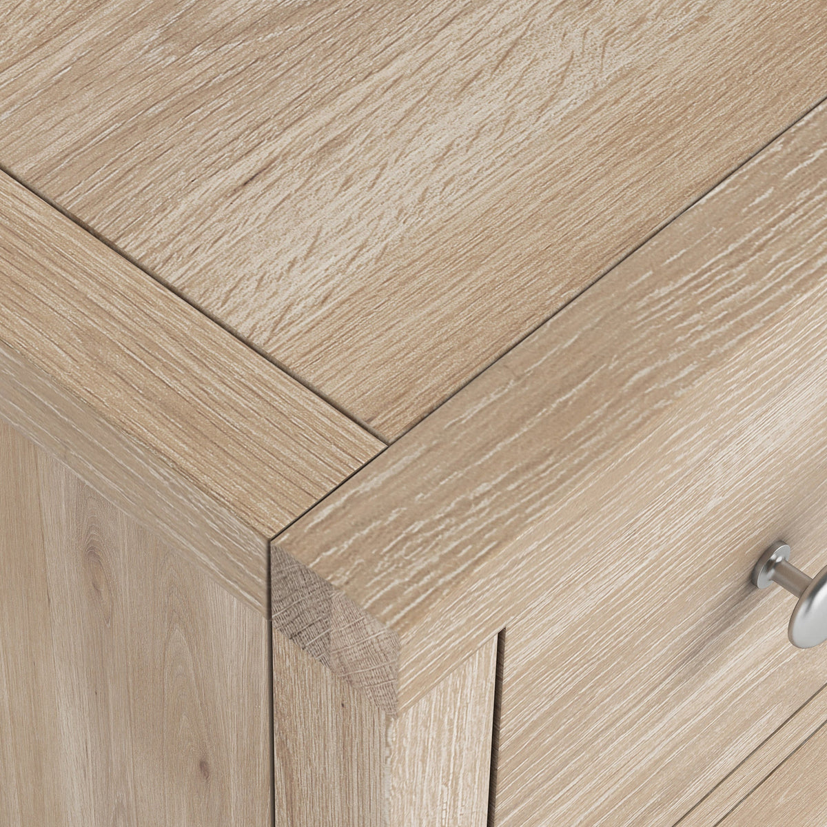 Farro Washed Oak Slim Bedside Table