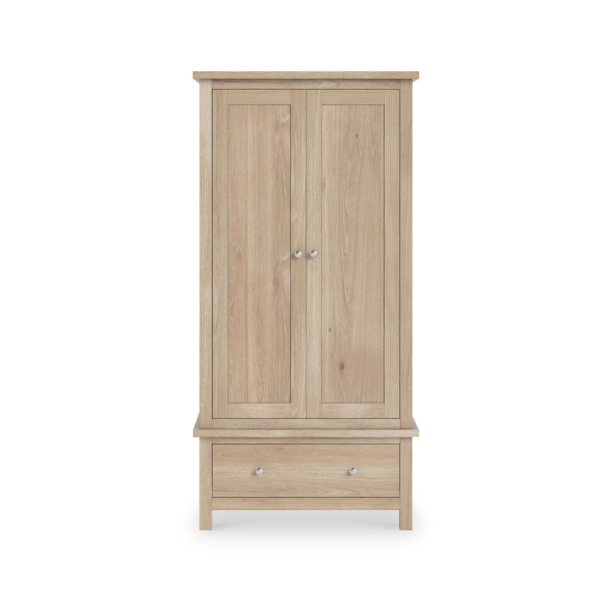 Farro Washed Oak Double Wardrobe with Drawers