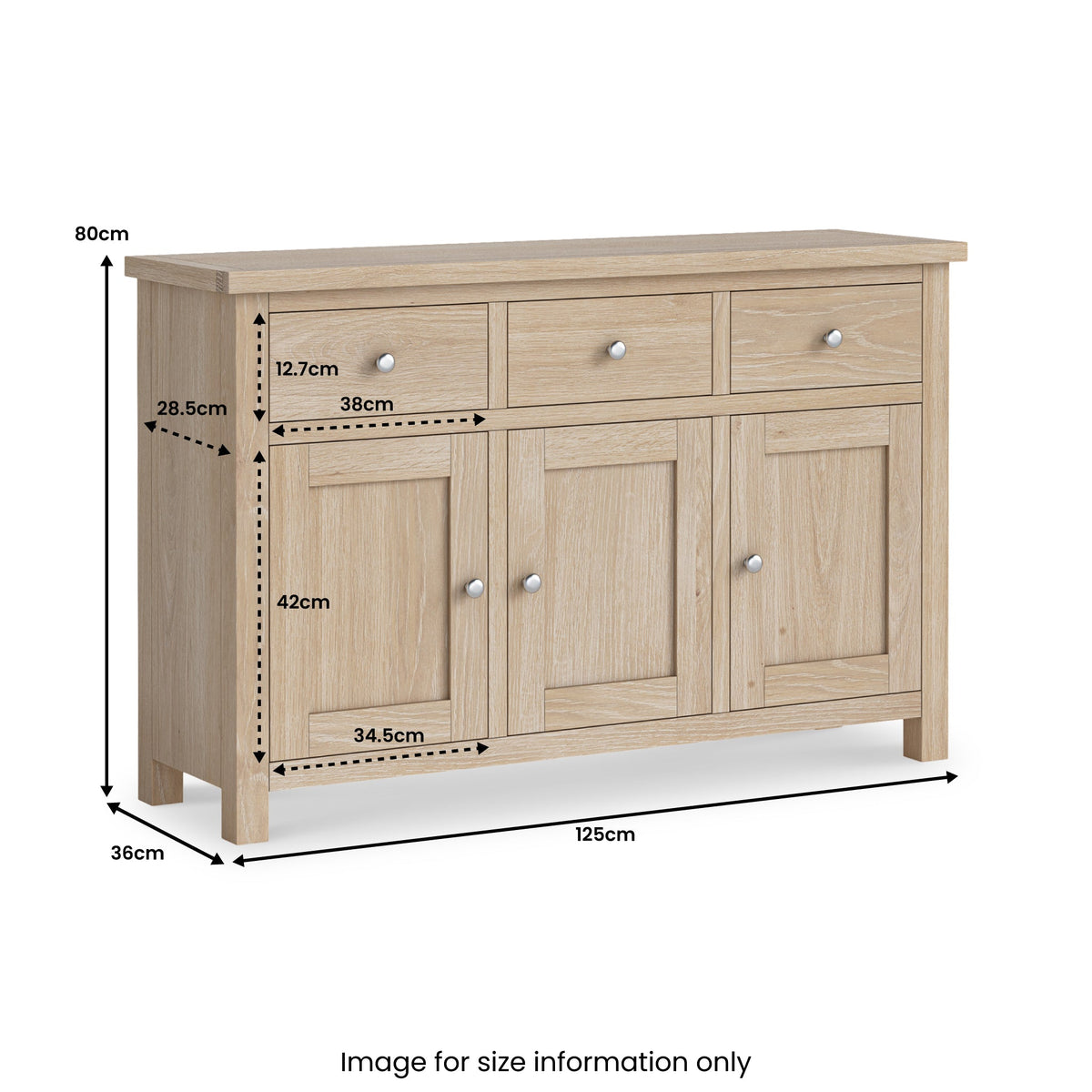 Farro Washed Oak Large Sideboard