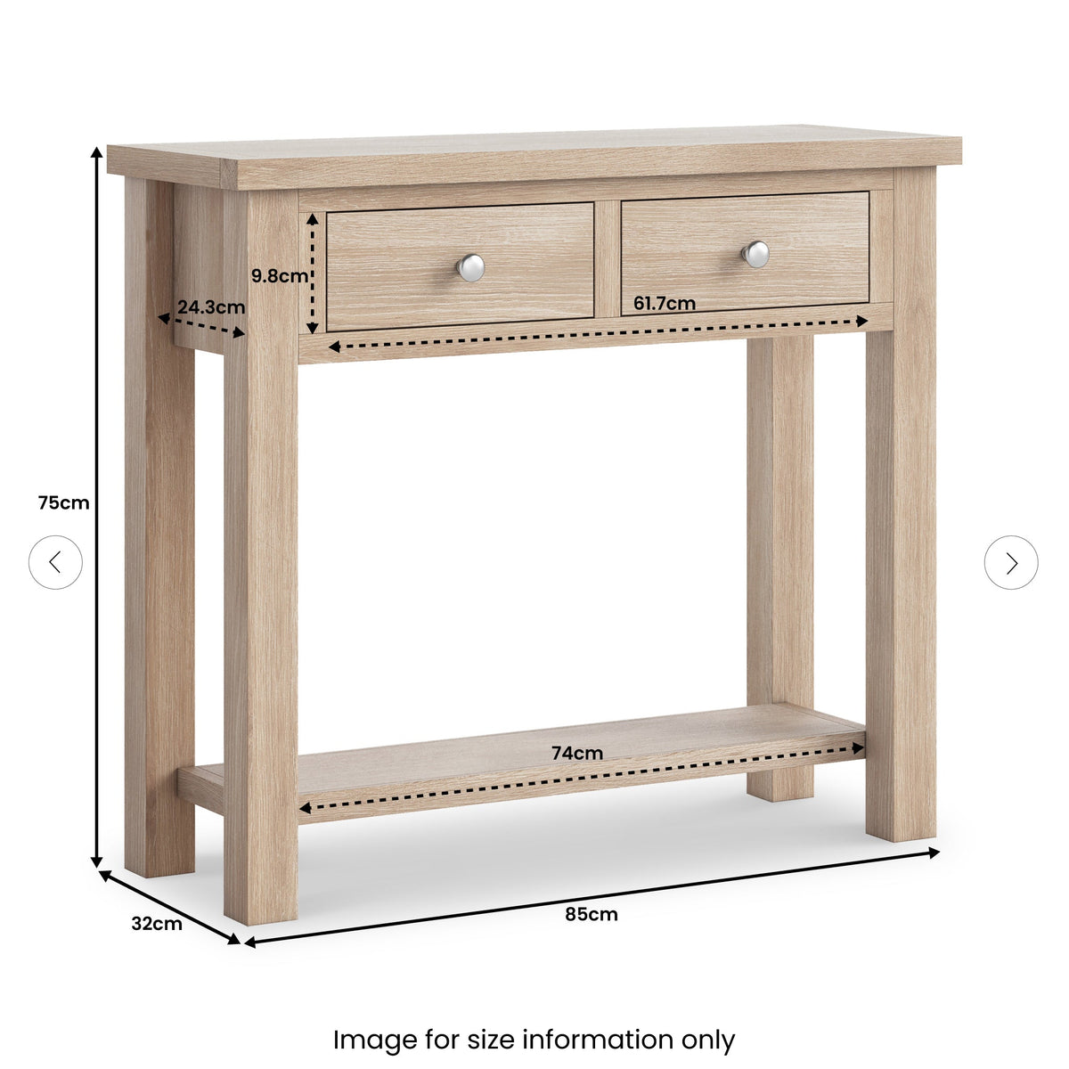 Farro Washed Oak Console Table