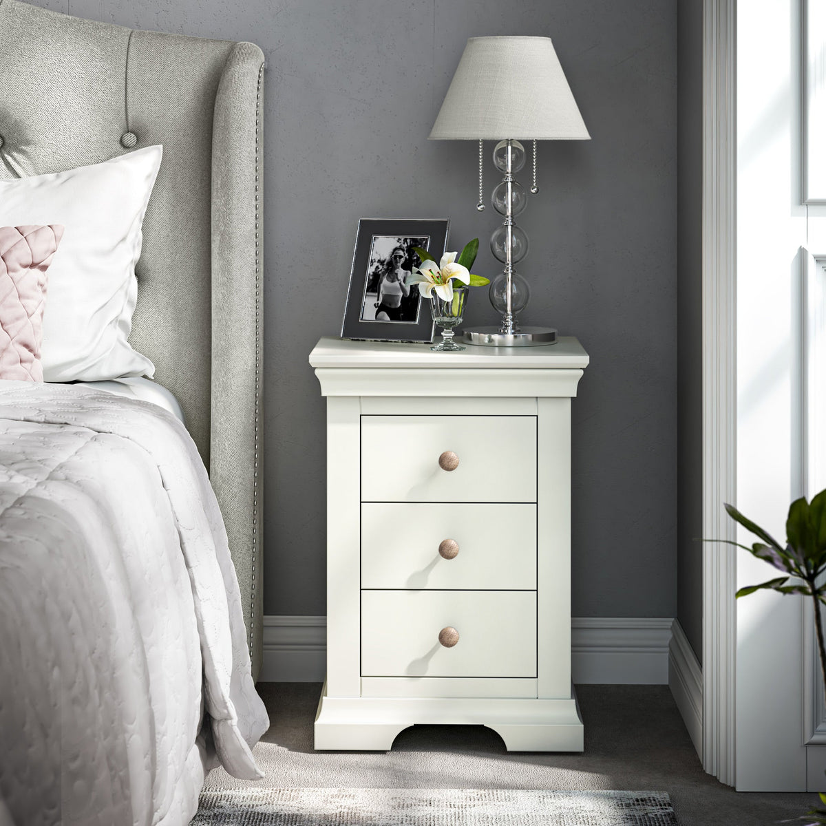 Colette 3 Drawer Bedside Table