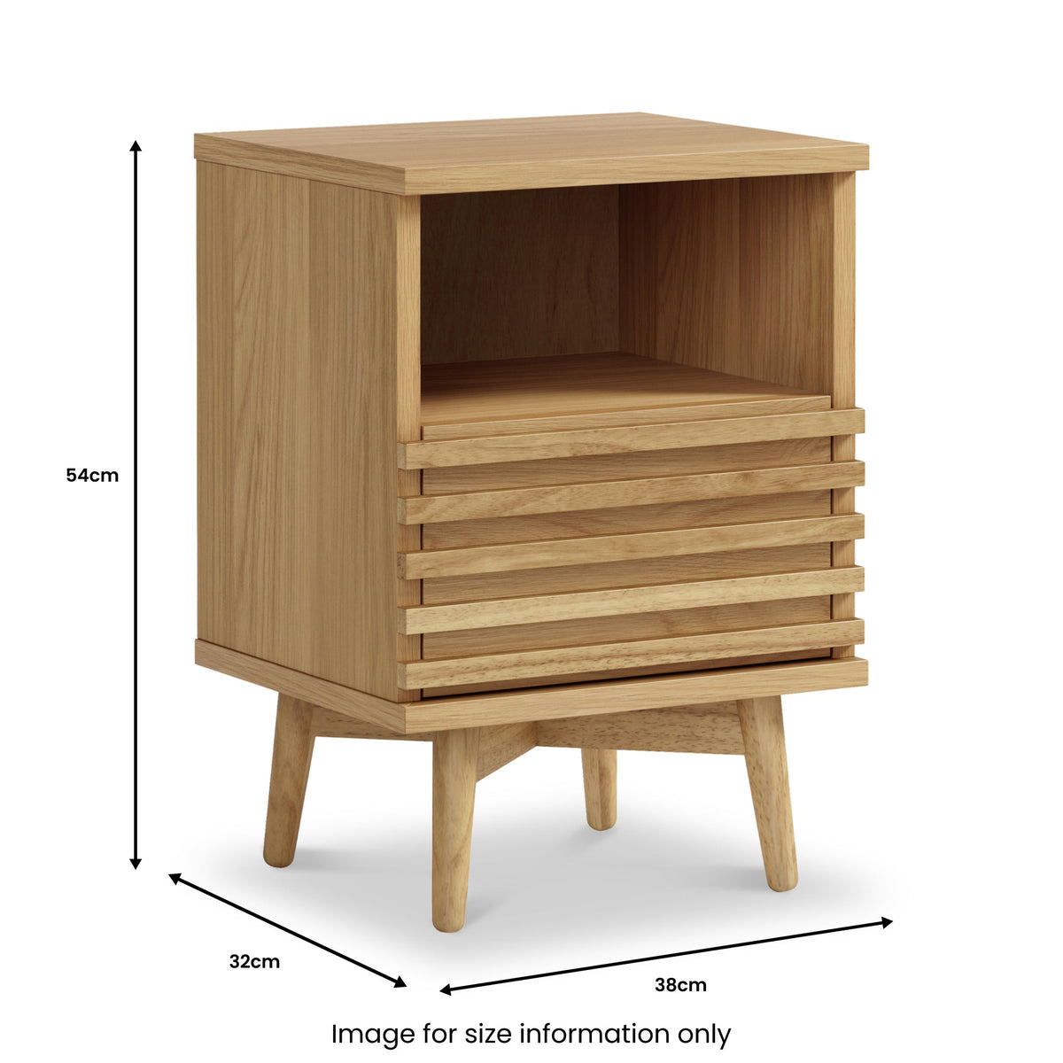 Kari Light Oak Slim Bedside Table