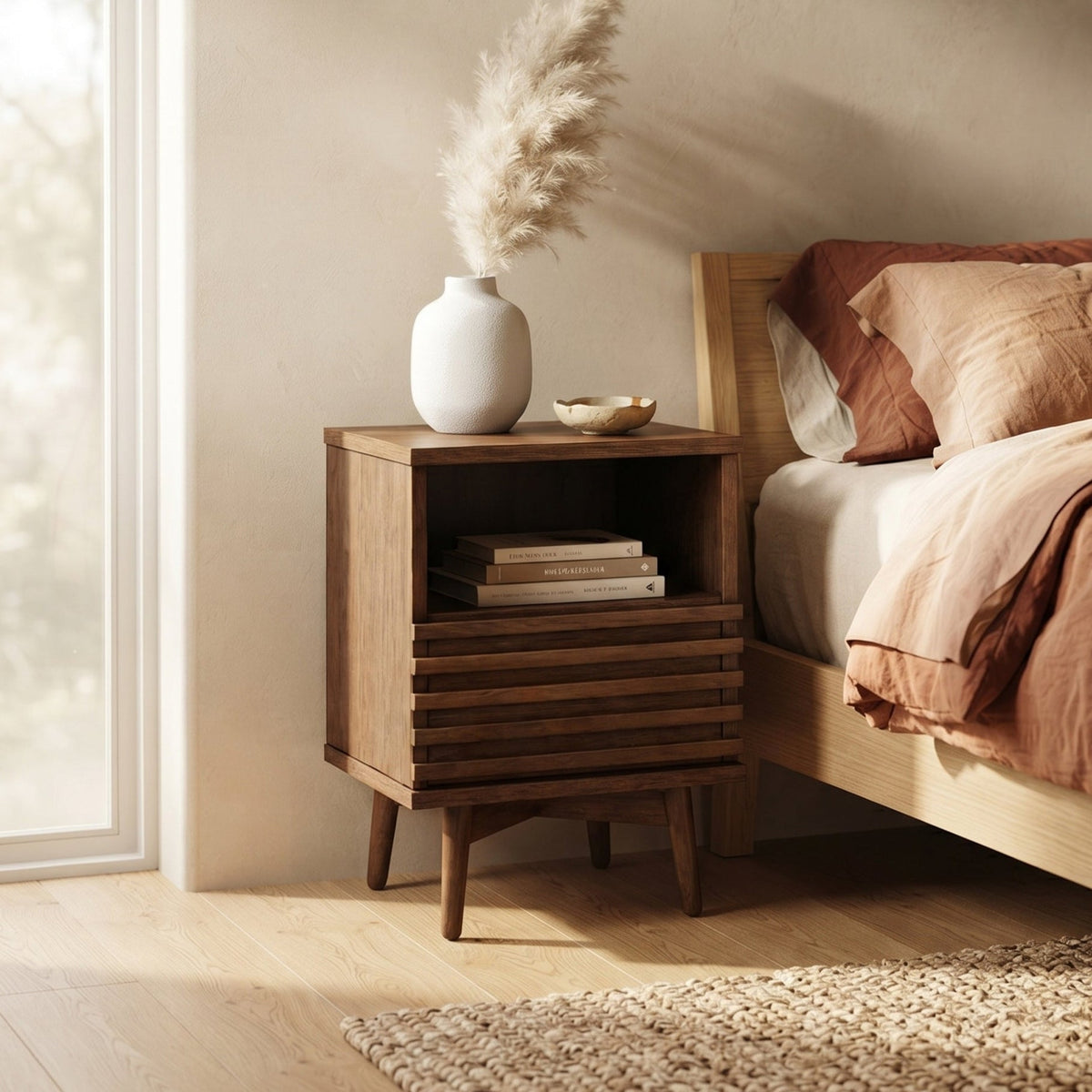 Kari Dark Oak Slim Bedside Table