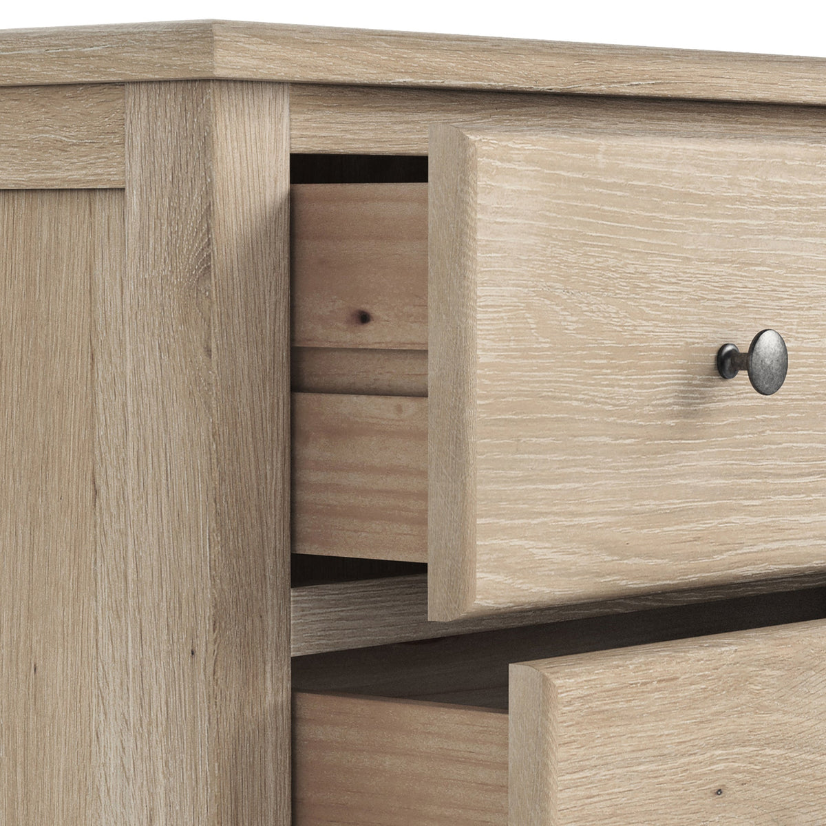 Celine Washed Oak 2 Drawer Bedside Table