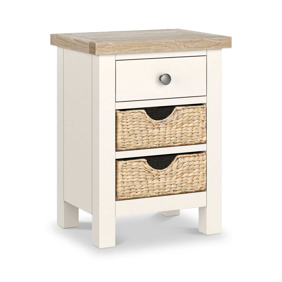 Farro Basket 3 Drawer Bedside Table