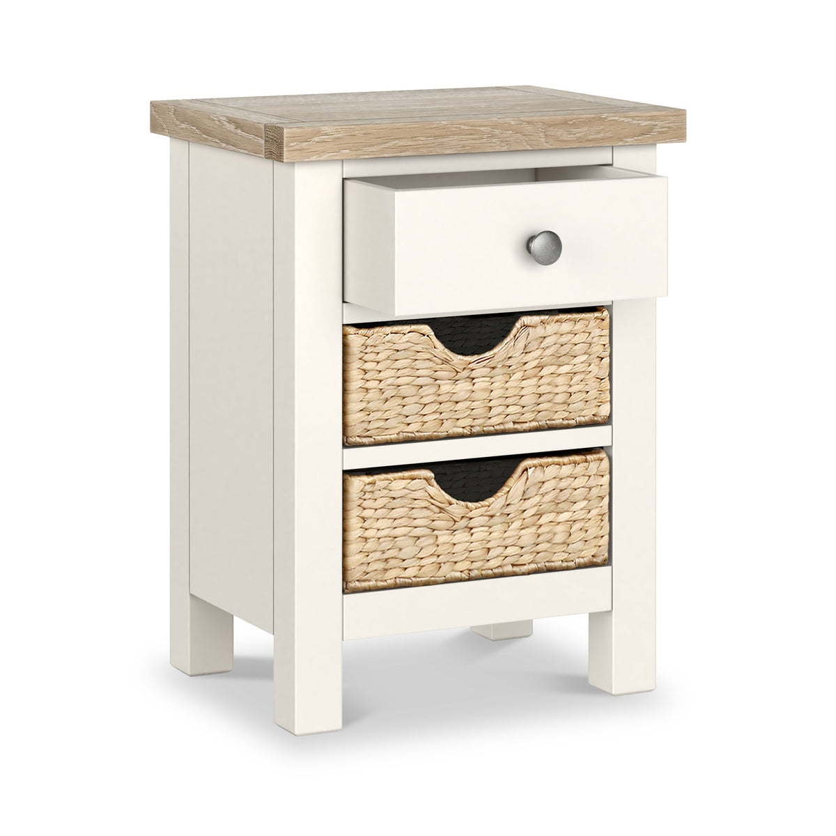 Farro Basket 3 Drawer Bedside Table
