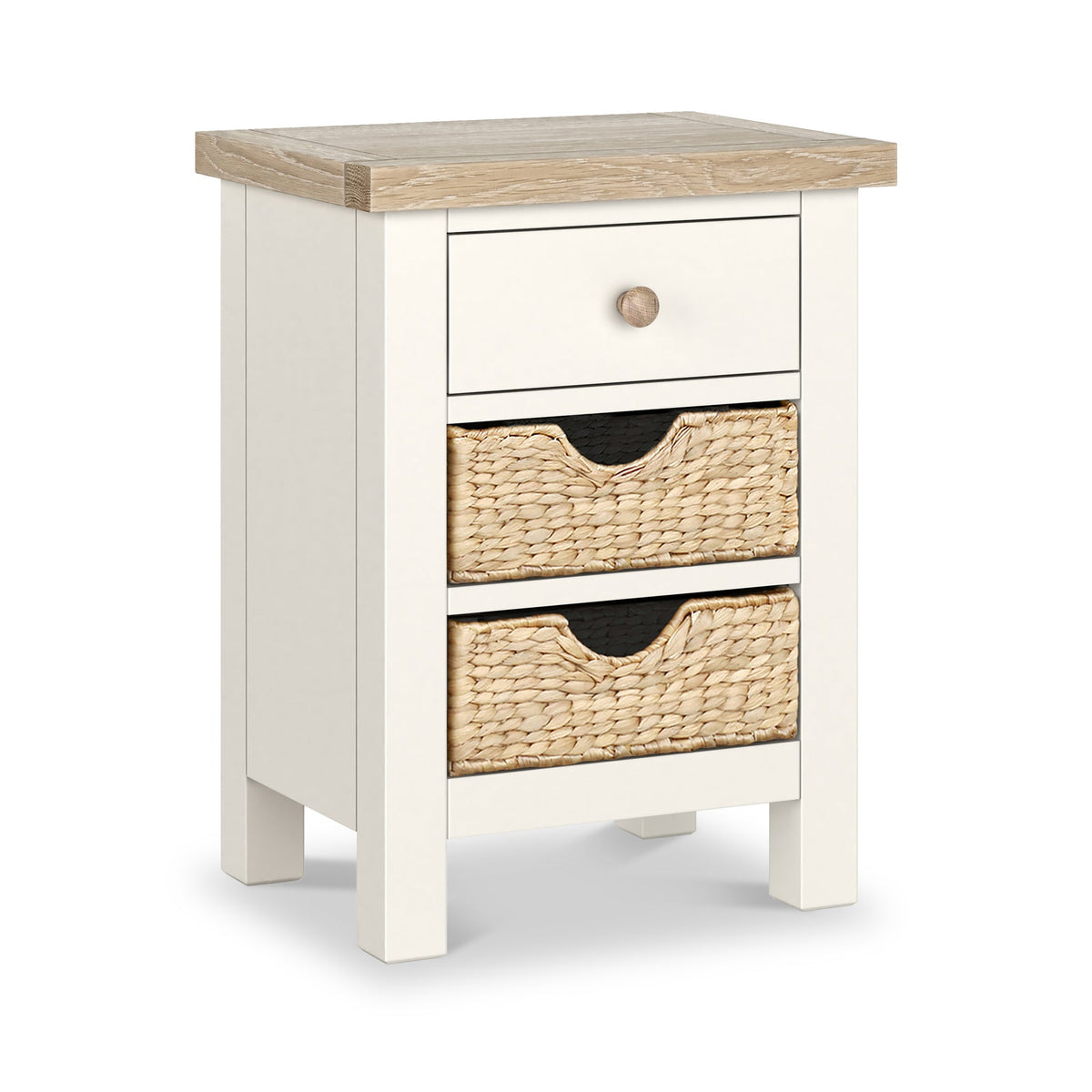 Farro Basket 3 Drawer Bedside Table