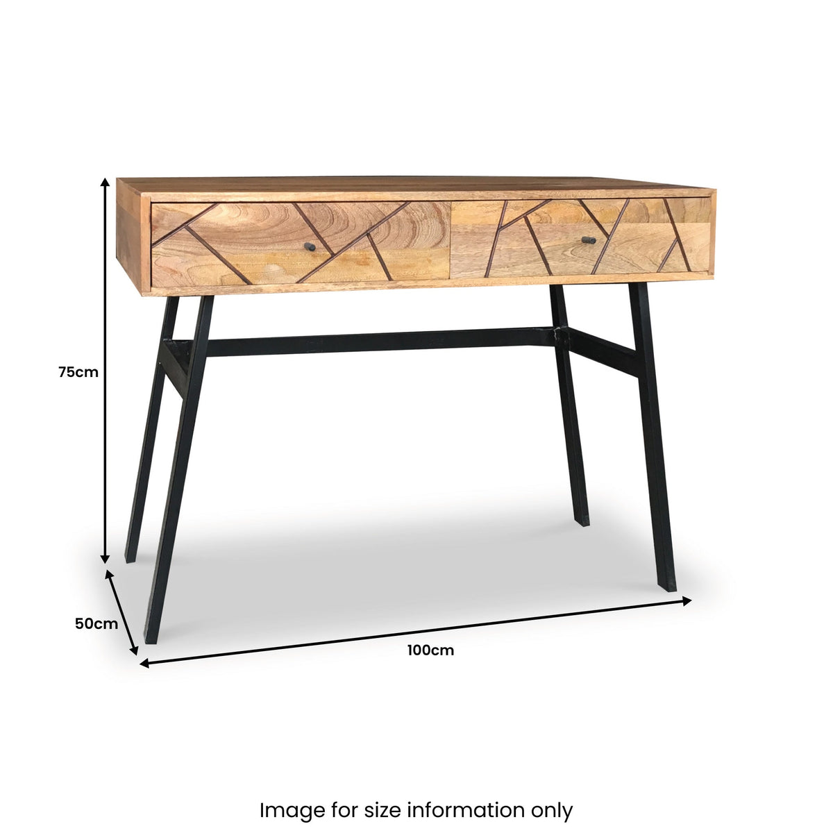 Maddox Grooved Mango Wood 2 Drawer Console Table