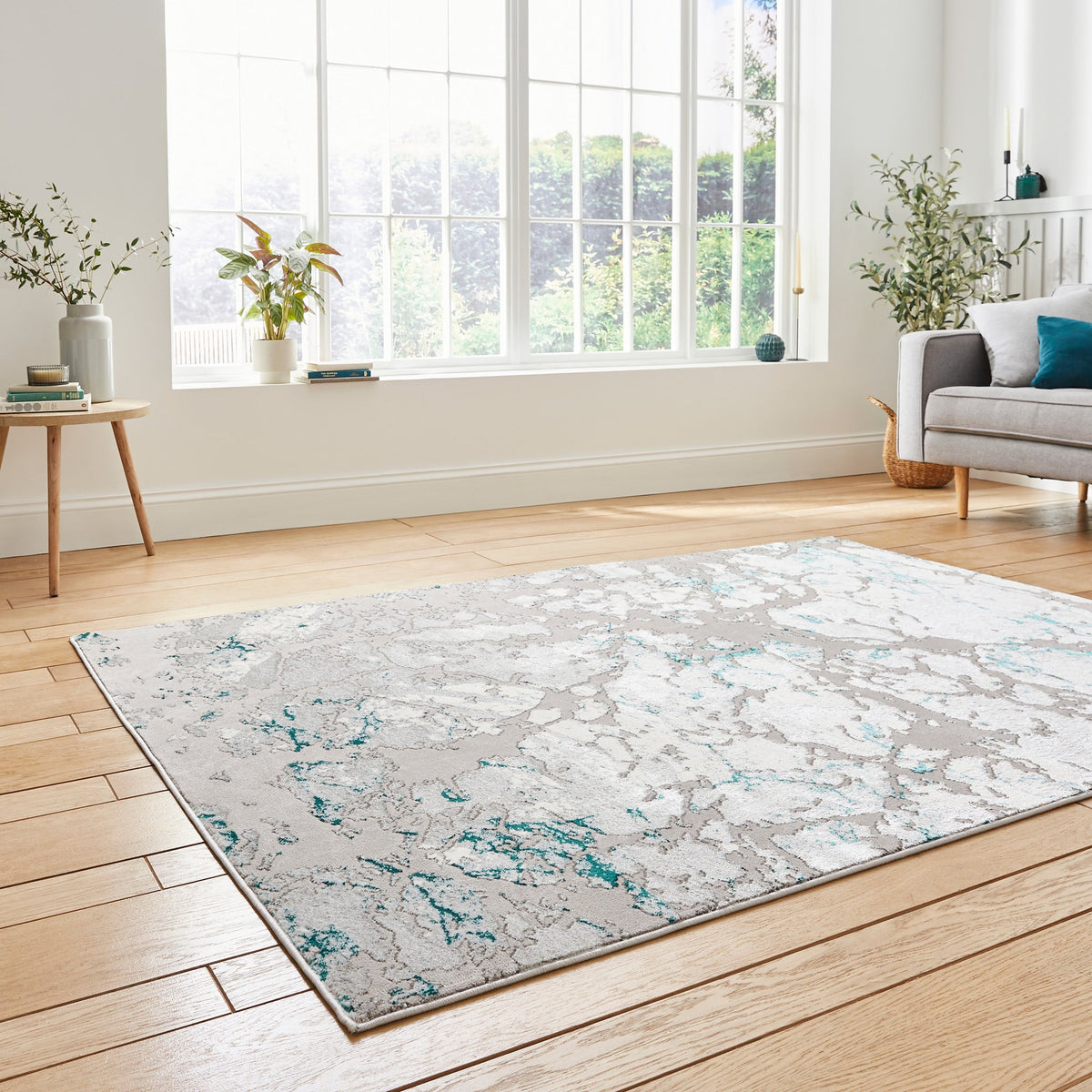 Aldrin Grey Marble Effect Rug