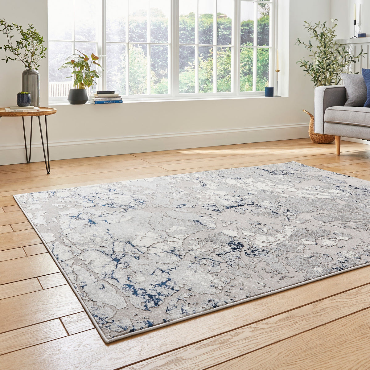 Aldrin Grey Marble Effect Rug