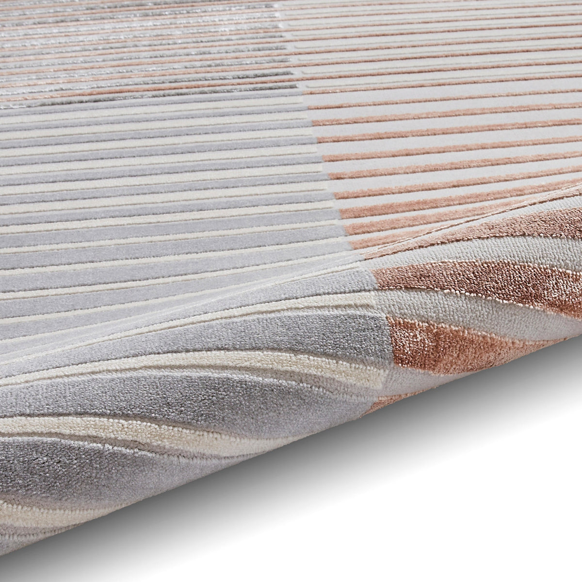 Aldrin Grey Striped Patterned Rug