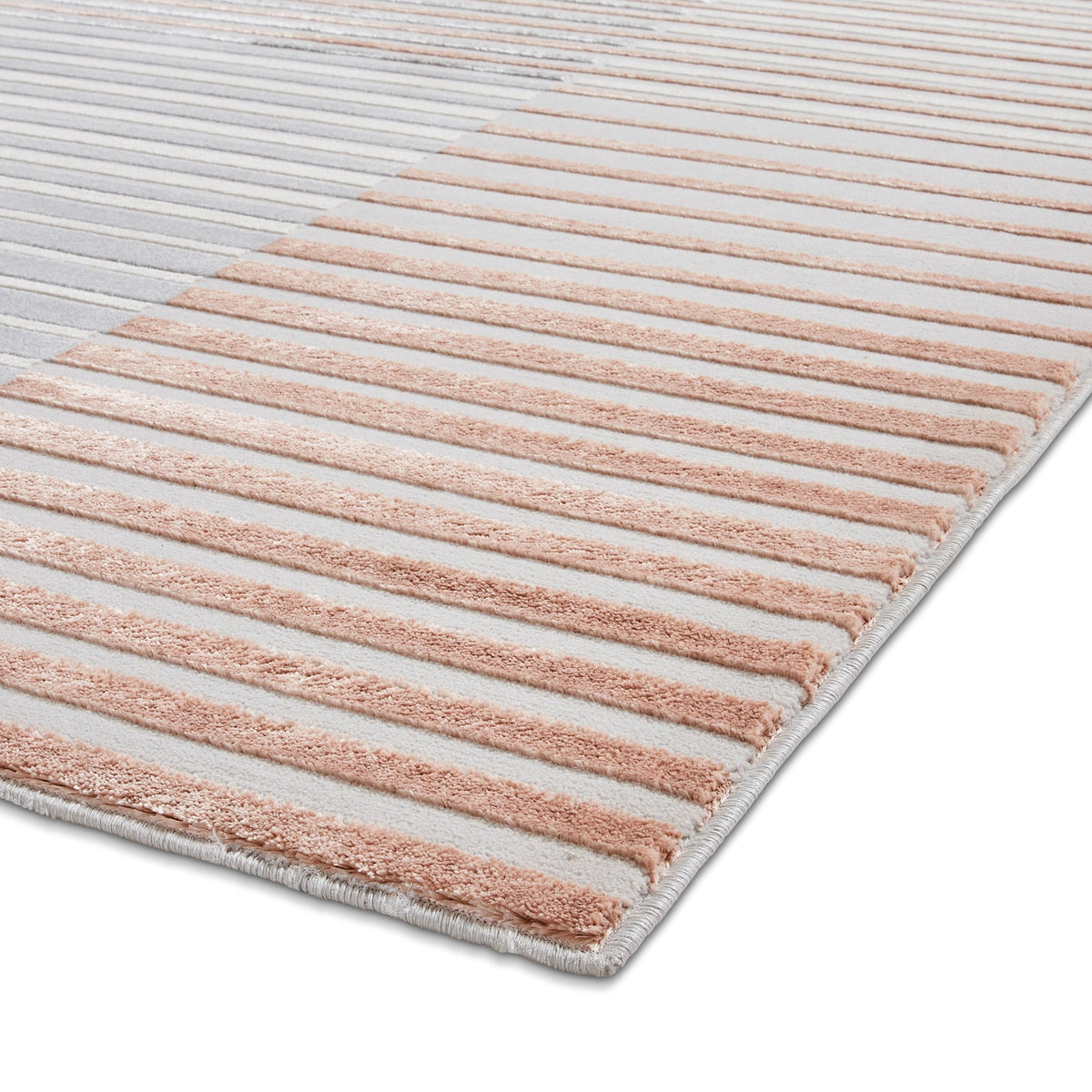 Aldrin Grey Striped Patterned Rug