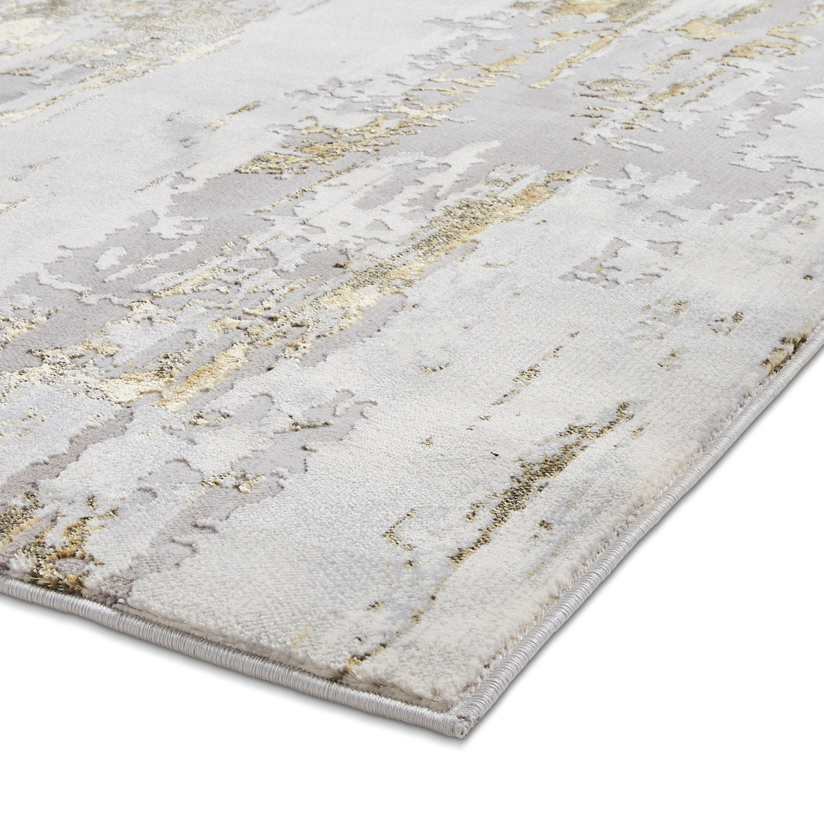 Aldrin Grey Distressed Patterned Rug
