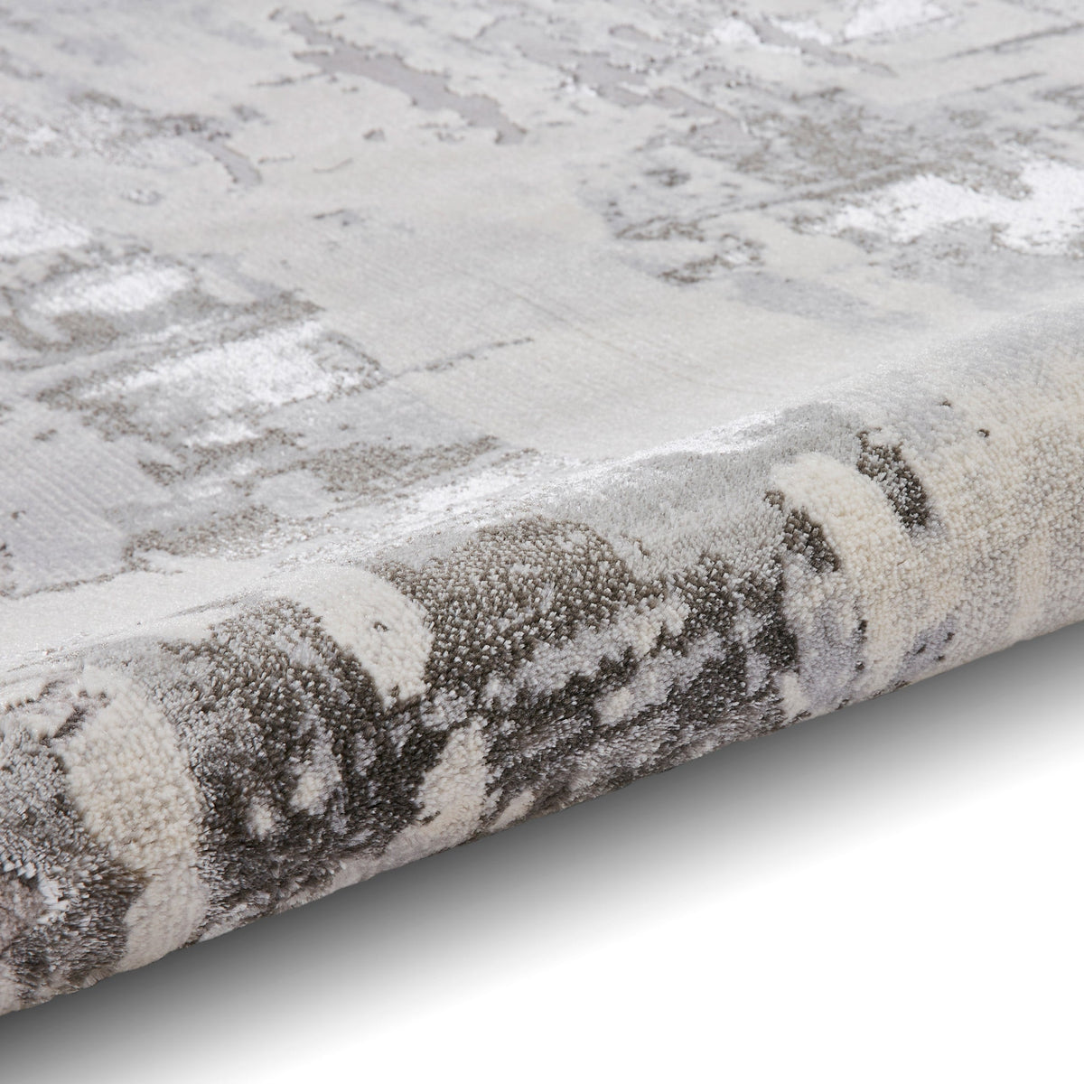 Aldrin Grey Distressed Patterned Rug