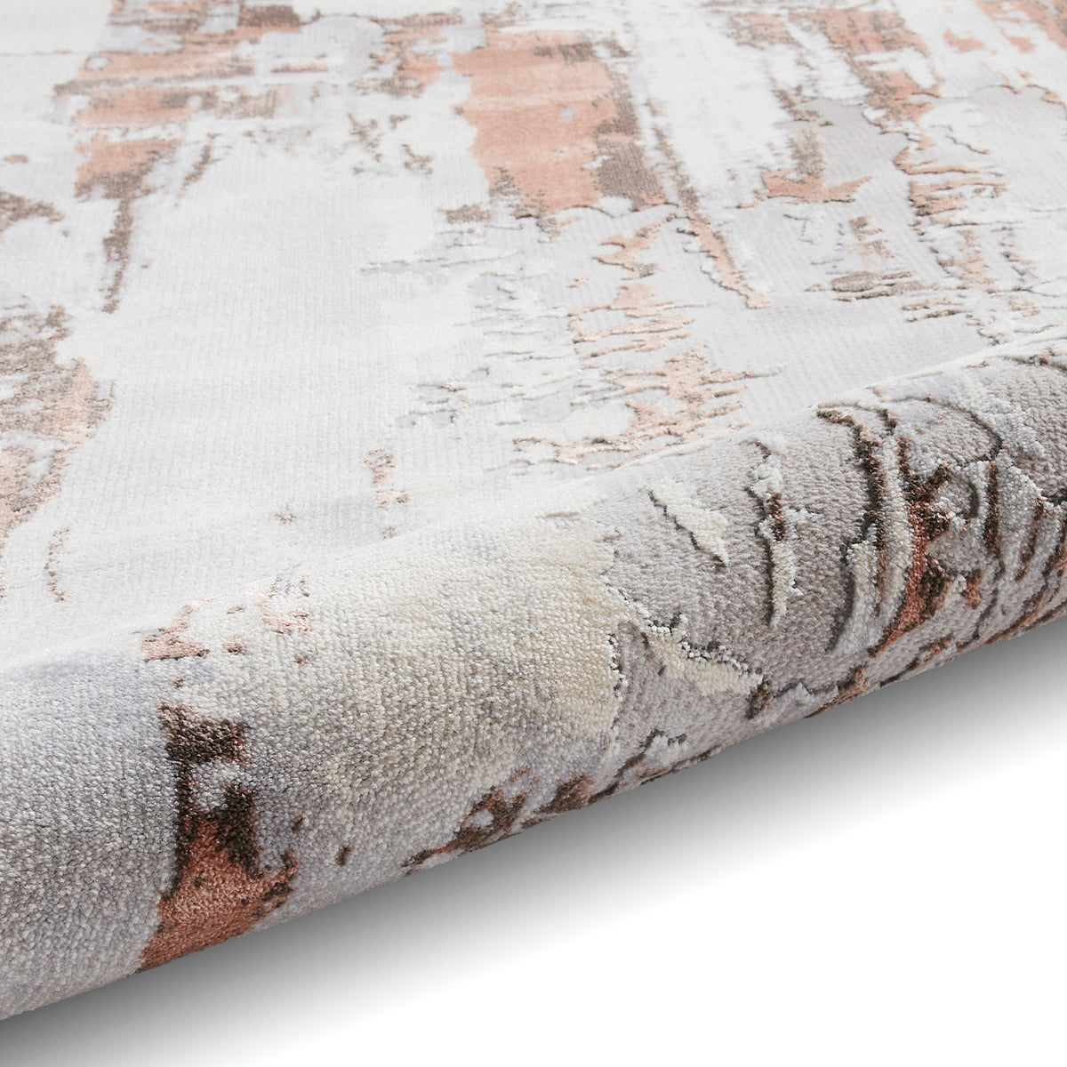 Aldrin Grey Distressed Patterned Rug