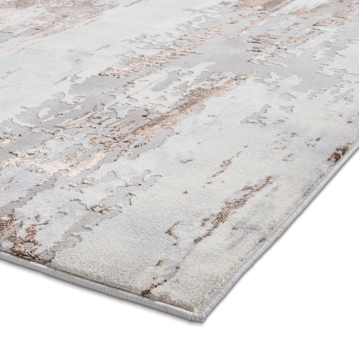 Aldrin Grey Distressed Patterned Rug