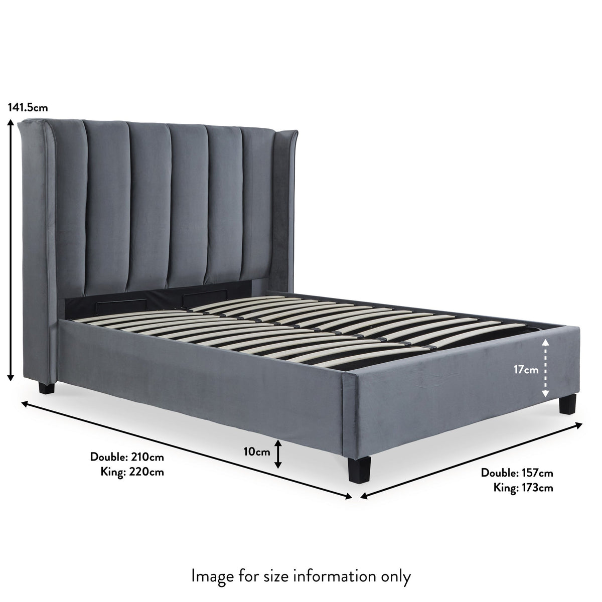 Mia Velvet Ottoman Storage Bed Frame
