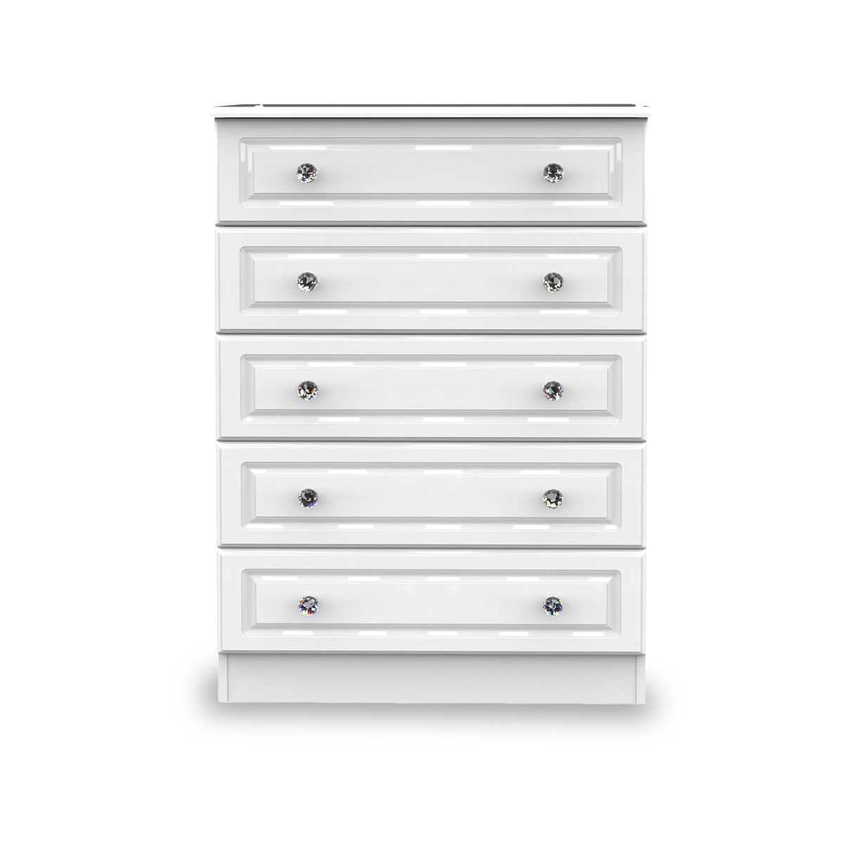 Kinsley White Gloss 5 Drawer Chest