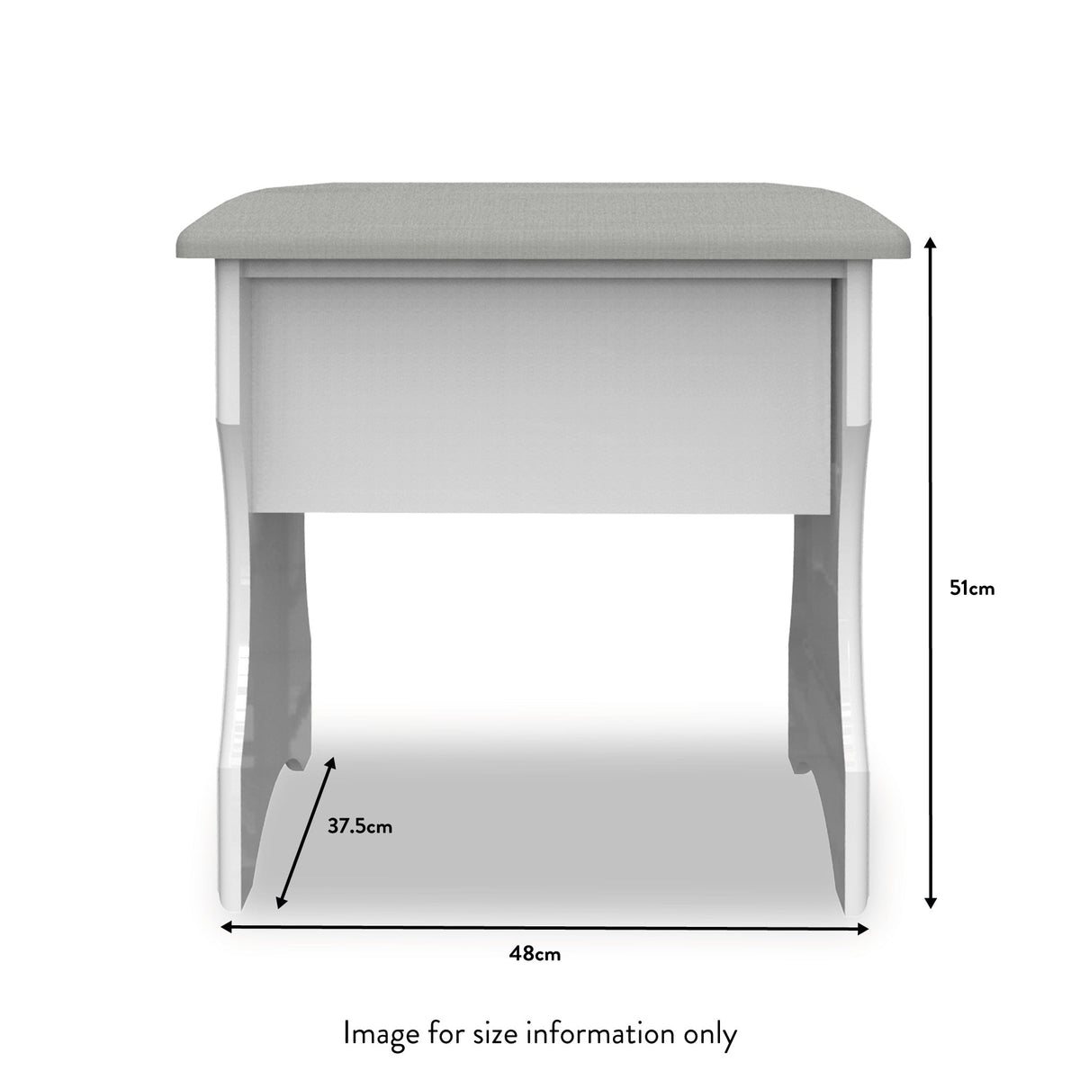 Kinsley White Gloss Dressing Table with Stool